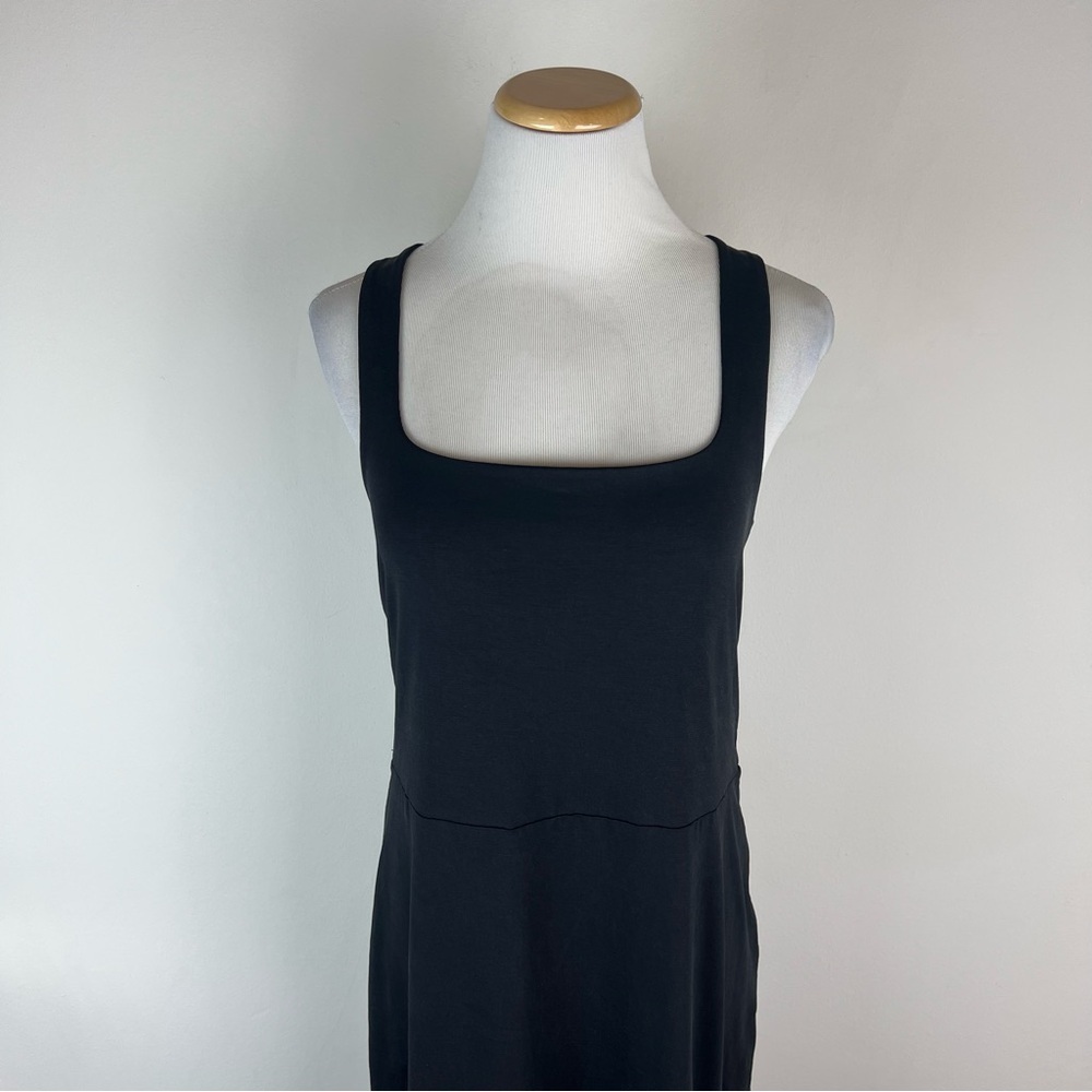 Beyond Yoga Featherweight Getaway Midi Dress Sporty Fitted Black Size M B3 - Picture 3 of 6